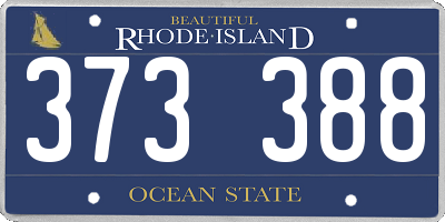 RI license plate 373388