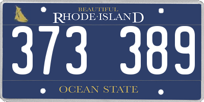 RI license plate 373389