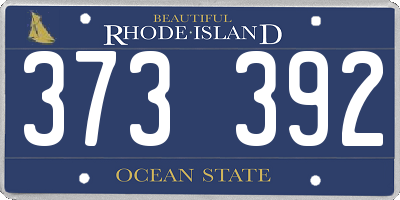 RI license plate 373392