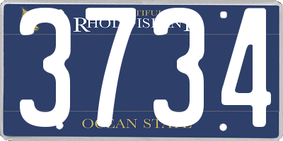 RI license plate 3734