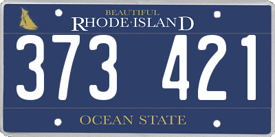 RI license plate 373421