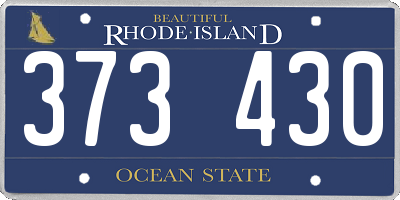 RI license plate 373430