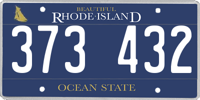 RI license plate 373432