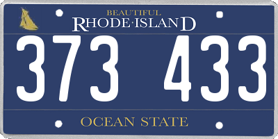 RI license plate 373433