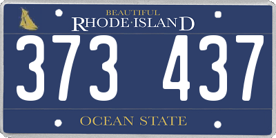 RI license plate 373437