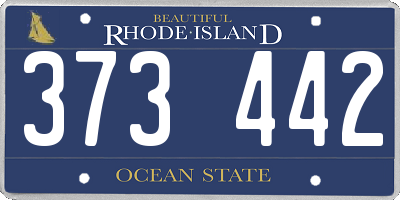 RI license plate 373442