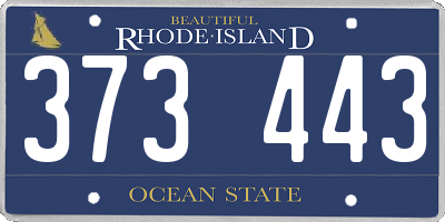 RI license plate 373443