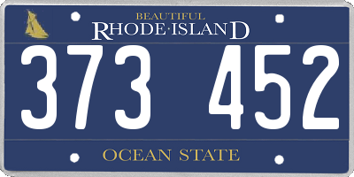 RI license plate 373452