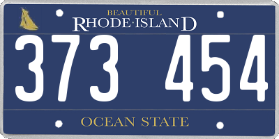RI license plate 373454