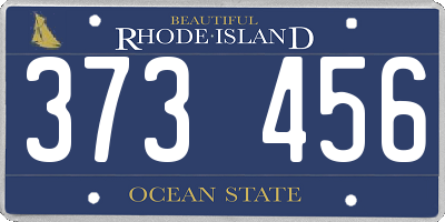 RI license plate 373456