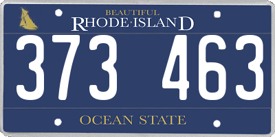 RI license plate 373463