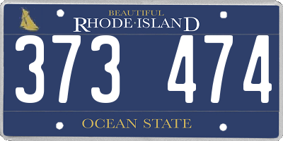 RI license plate 373474