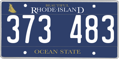 RI license plate 373483