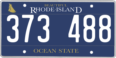 RI license plate 373488