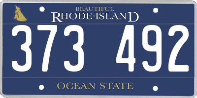 RI license plate 373492