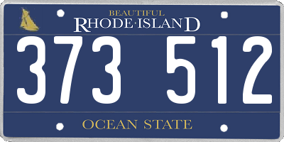 RI license plate 373512