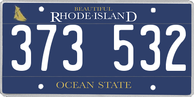RI license plate 373532