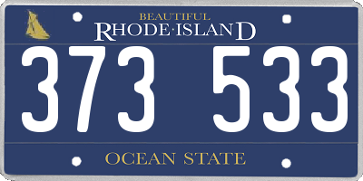 RI license plate 373533
