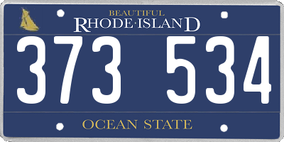 RI license plate 373534