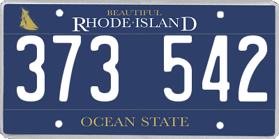 RI license plate 373542