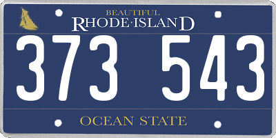 RI license plate 373543