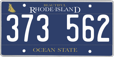 RI license plate 373562