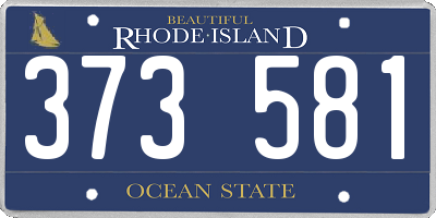 RI license plate 373581