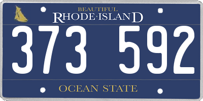 RI license plate 373592