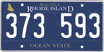 RI license plate 373593
