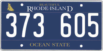 RI license plate 373605