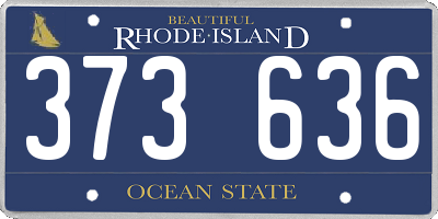 RI license plate 373636
