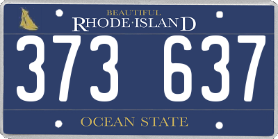 RI license plate 373637