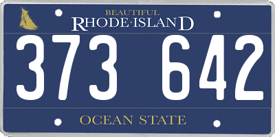 RI license plate 373642