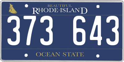 RI license plate 373643