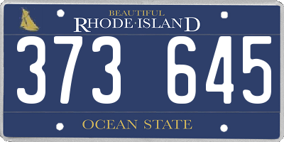 RI license plate 373645