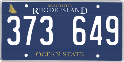 RI license plate 373649