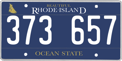 RI license plate 373657