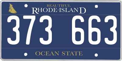 RI license plate 373663
