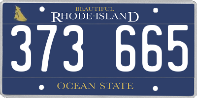 RI license plate 373665