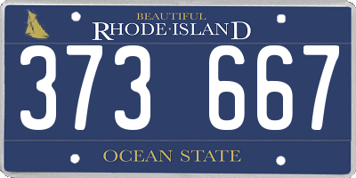 RI license plate 373667