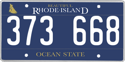 RI license plate 373668