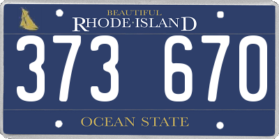 RI license plate 373670
