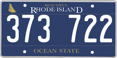 RI license plate 373722
