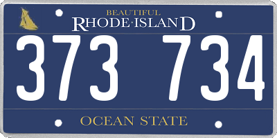 RI license plate 373734