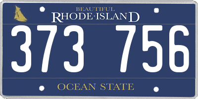 RI license plate 373756
