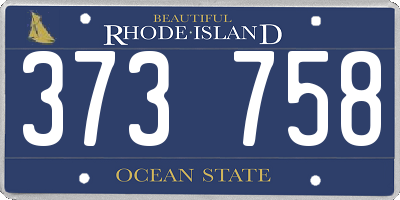 RI license plate 373758