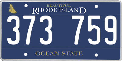 RI license plate 373759