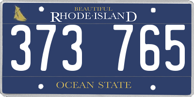 RI license plate 373765