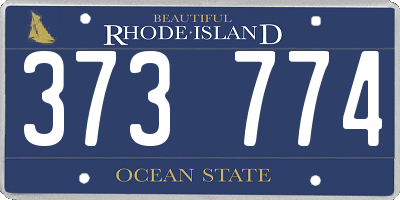 RI license plate 373774