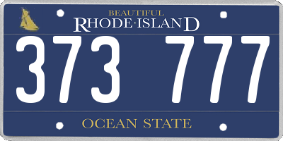 RI license plate 373777